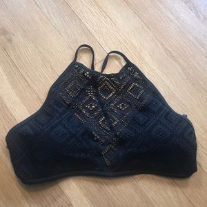 black high neck bikini top